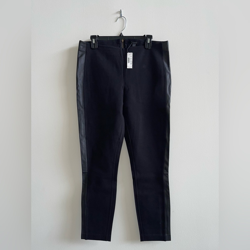 NWT J. Crew Pixie Leather Tuxedo Stripe Pants